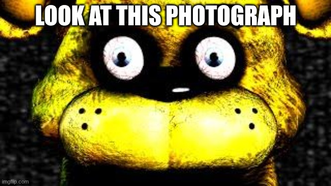 Golden Freddy | LOOK AT THIS PHOTOGRAPH | image tagged in golden freddy | made w/ Imgflip meme maker