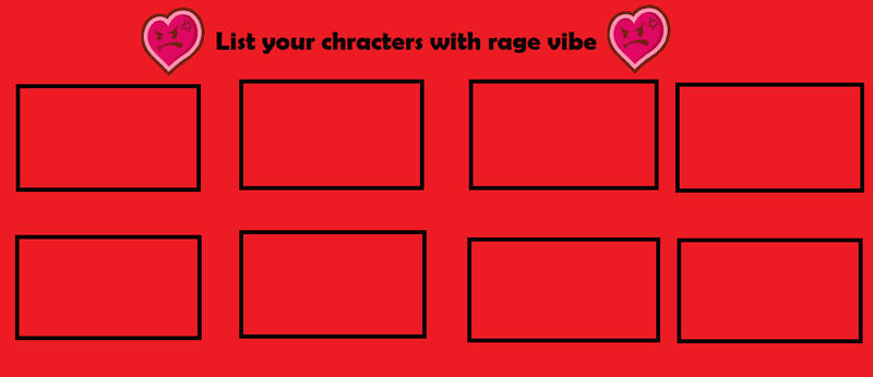 list your characters with rage vibe Blank Meme Template