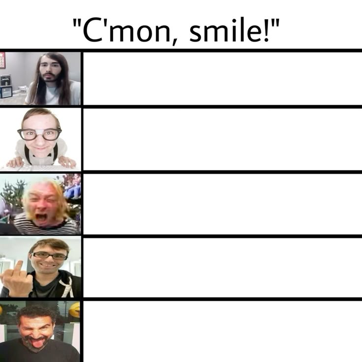 C'mon Smile Blank Meme Template