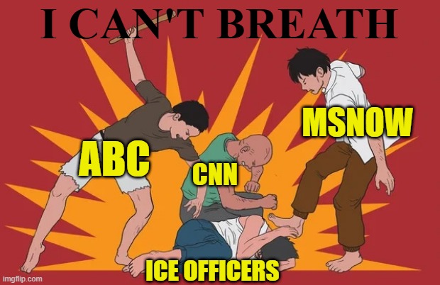 Rodney George "The Ice Officer" Floyd King | I CAN'T BREATH; MSNOW; ABC; CNN; ICE OFFICERS | image tagged in george floyd,ice,protest,deportation,trump,america first | made w/ Imgflip meme maker