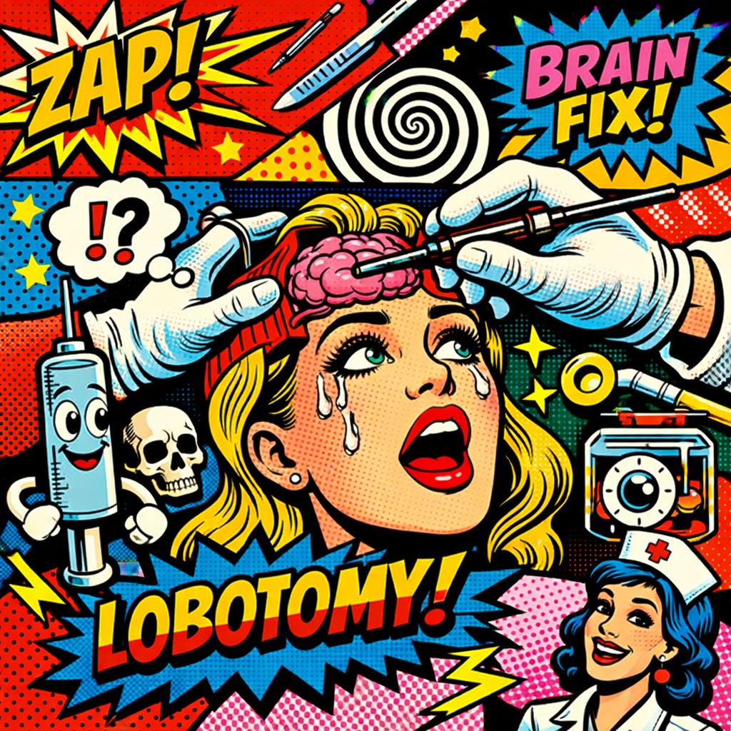 Pop art after the Lobotomy Blank Meme Template