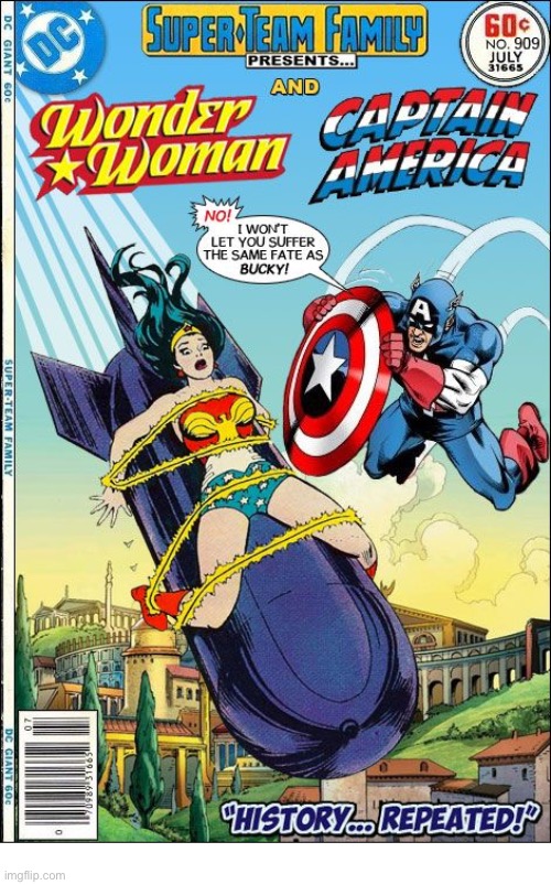 image tagged in comics,captain america,wonder woman,mashup,super team family | made w/ Imgflip meme maker