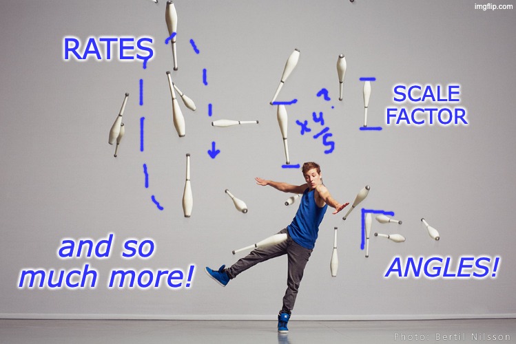 Juggling Meme | SCALE
FACTOR and so much more! RATES ANGLES! | image tagged in juggling meme | made w/ Imgflip meme maker