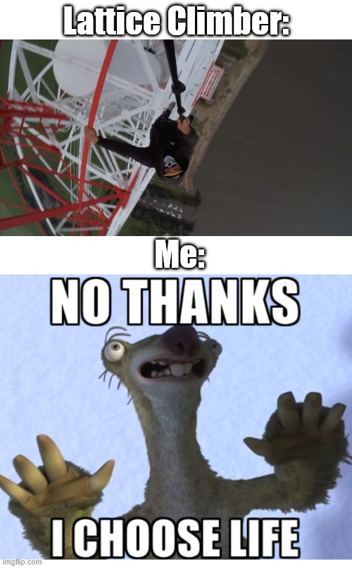 Sid the Sloth | Lattice Climber:; Me: | image tagged in ice age memes,sid,lattice climbing,climbing memes,climbing,sid the sloth | made w/ Imgflip meme maker