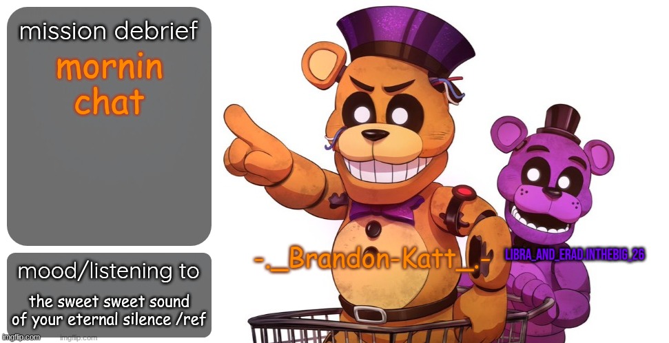 Rat and Libra shared temp | mornin chat; the sweet sweet sound of your eternal silence /ref | image tagged in rat and libra shared temp | made w/ Imgflip meme maker