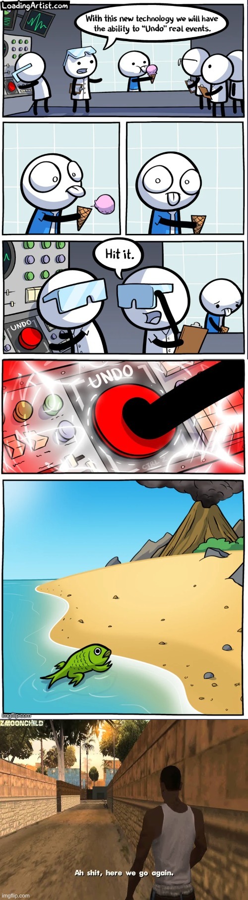 all credit goes to the comics creator and Flick7 for posting it | image tagged in aw shit here we go again,comics/cartoons,funny memes | made w/ Imgflip meme maker