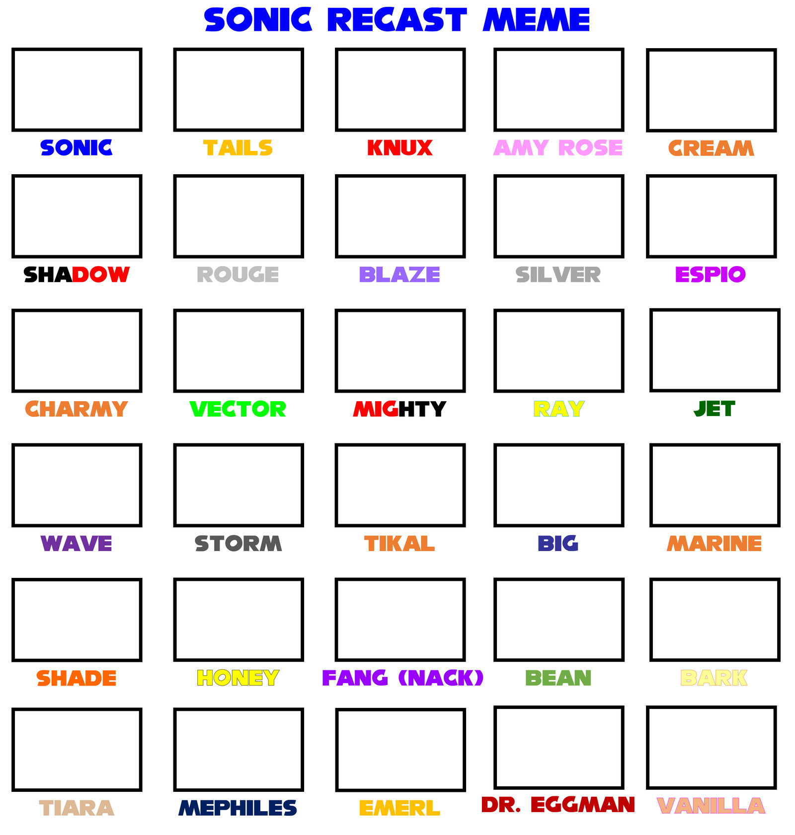 Sonic recast Blank Meme Template