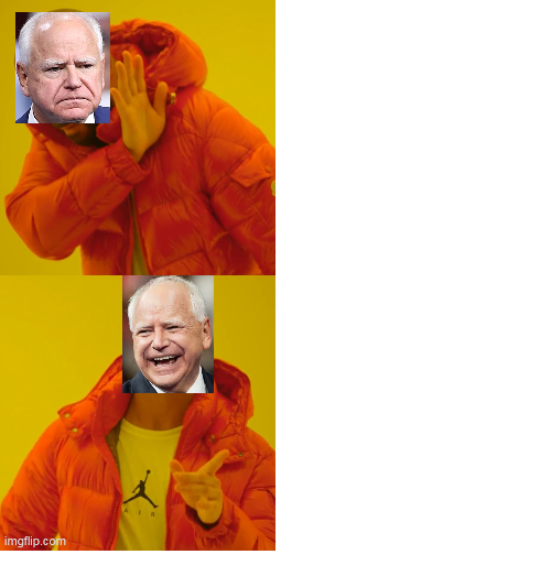 Drake with Walz Blank Meme Template