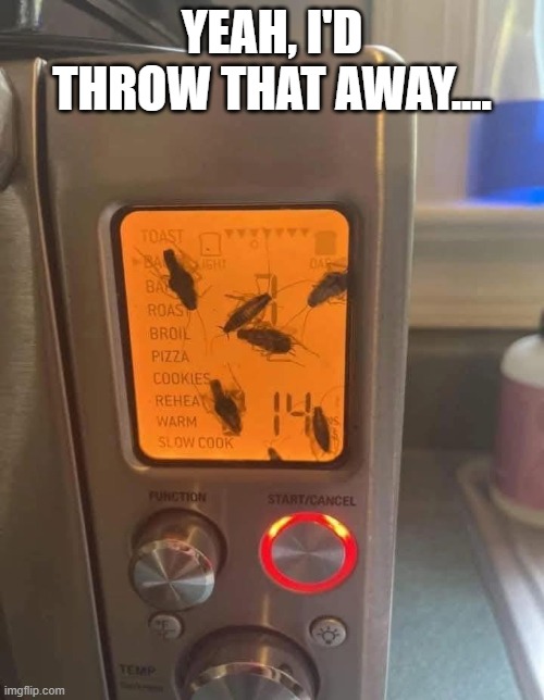 Roach Appliance | YEAH, I'D THROW THAT AWAY.... | image tagged in cursed image | made w/ Imgflip meme maker