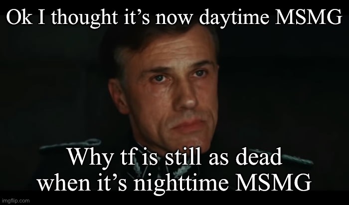 … | Ok I thought it’s now daytime MSMG; Why tf is still as dead when it’s nighttime MSMG | image tagged in enemies of the state | made w/ Imgflip meme maker