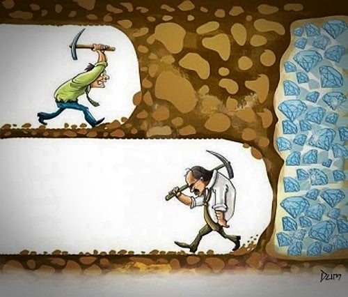 Mining diamonds Blank Meme Template