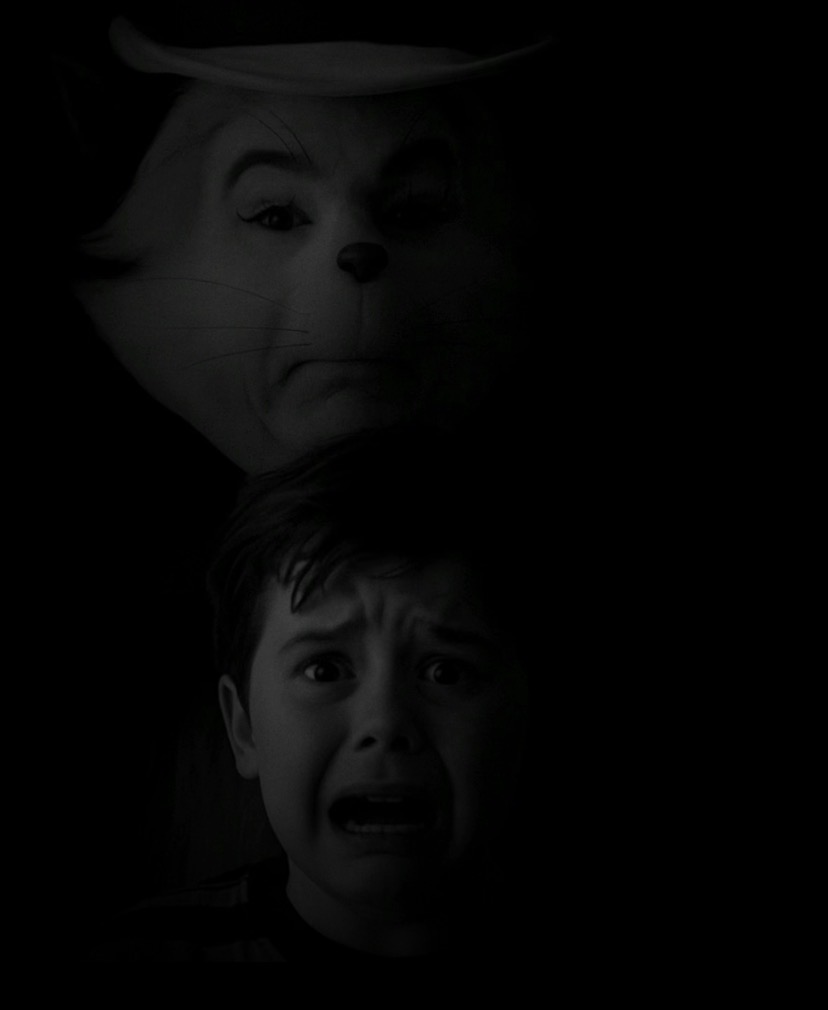 Cat in the hat behind Blank Meme Template