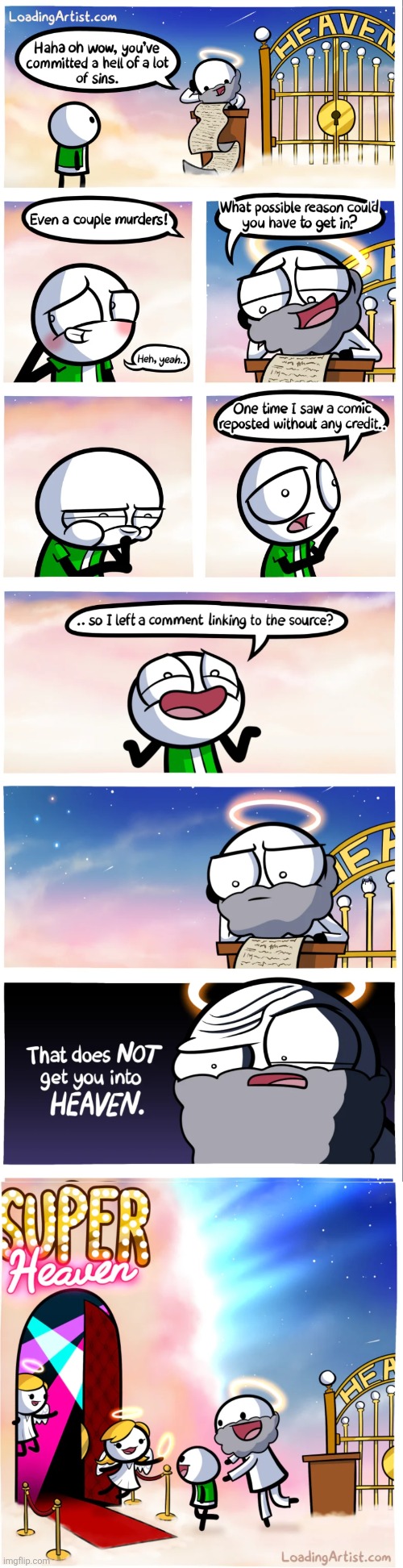 image tagged in comics,loadingartist,heaven,sins,reddit,upgrade | made w/ Imgflip meme maker