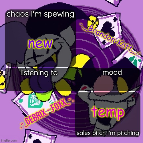 brandon and gebrix shared temp | new; temp | image tagged in brandon and gebrix shared temp | made w/ Imgflip meme maker