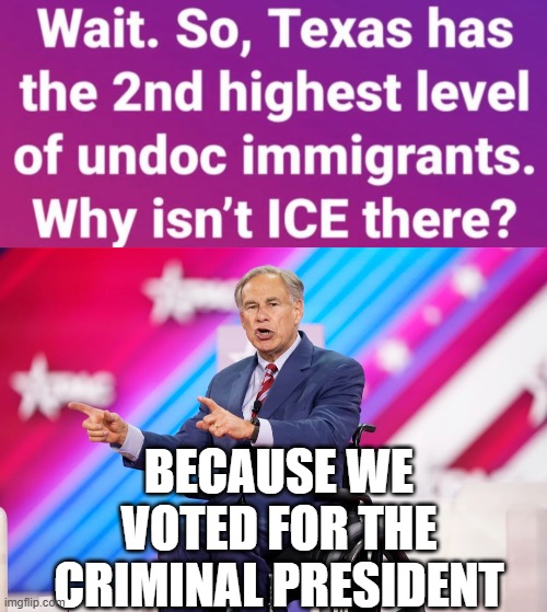"If its Democrat, its bad" Victim mentality smh | BECAUSE WE VOTED FOR THE CRIMINAL PRESIDENT | image tagged in smh | made w/ Imgflip meme maker