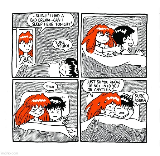 image tagged in evangelion,asuka,shinji | made w/ Imgflip meme maker