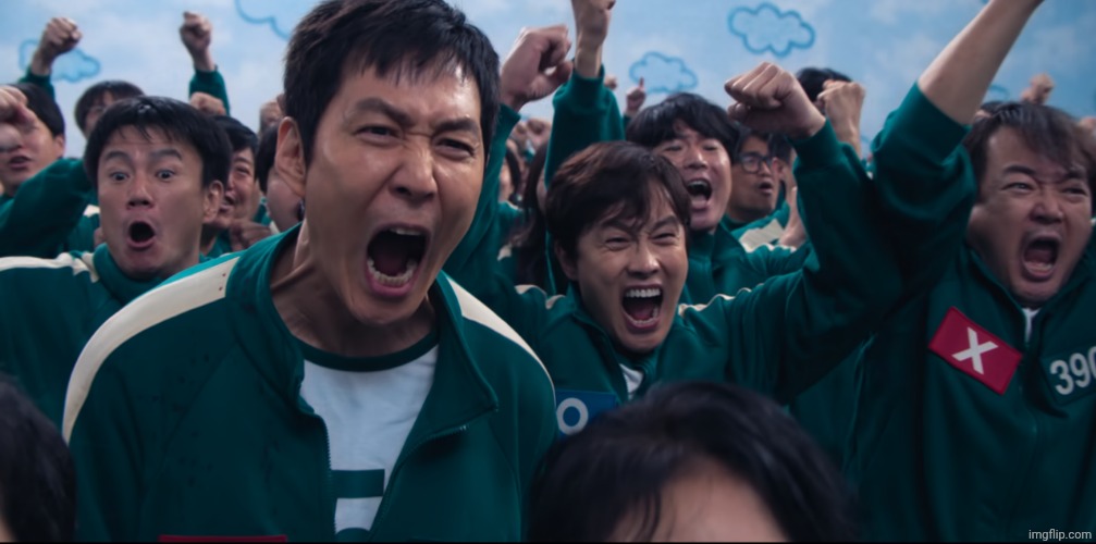 Squid Game Cheer | image tagged in squid game cheer | made w/ Imgflip meme maker