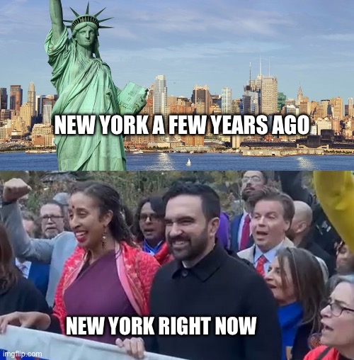 It’s getting worse | NEW YORK A FEW YEARS AGO; NEW YORK RIGHT NOW | image tagged in new york,memes | made w/ Imgflip meme maker