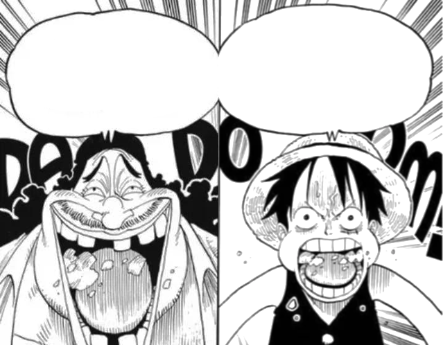 Luffy and Blackbeard Blank Meme Template