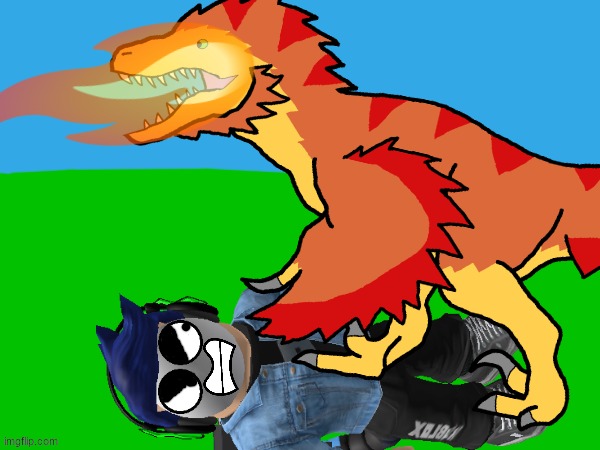 EOI NEO-EPOCH scene: Blook vs Utahraptor (Aka, Origin of Kameno, the Burnt Faced Utahraptor) | image tagged in eoi,blook,neo-epoch | made w/ Imgflip meme maker