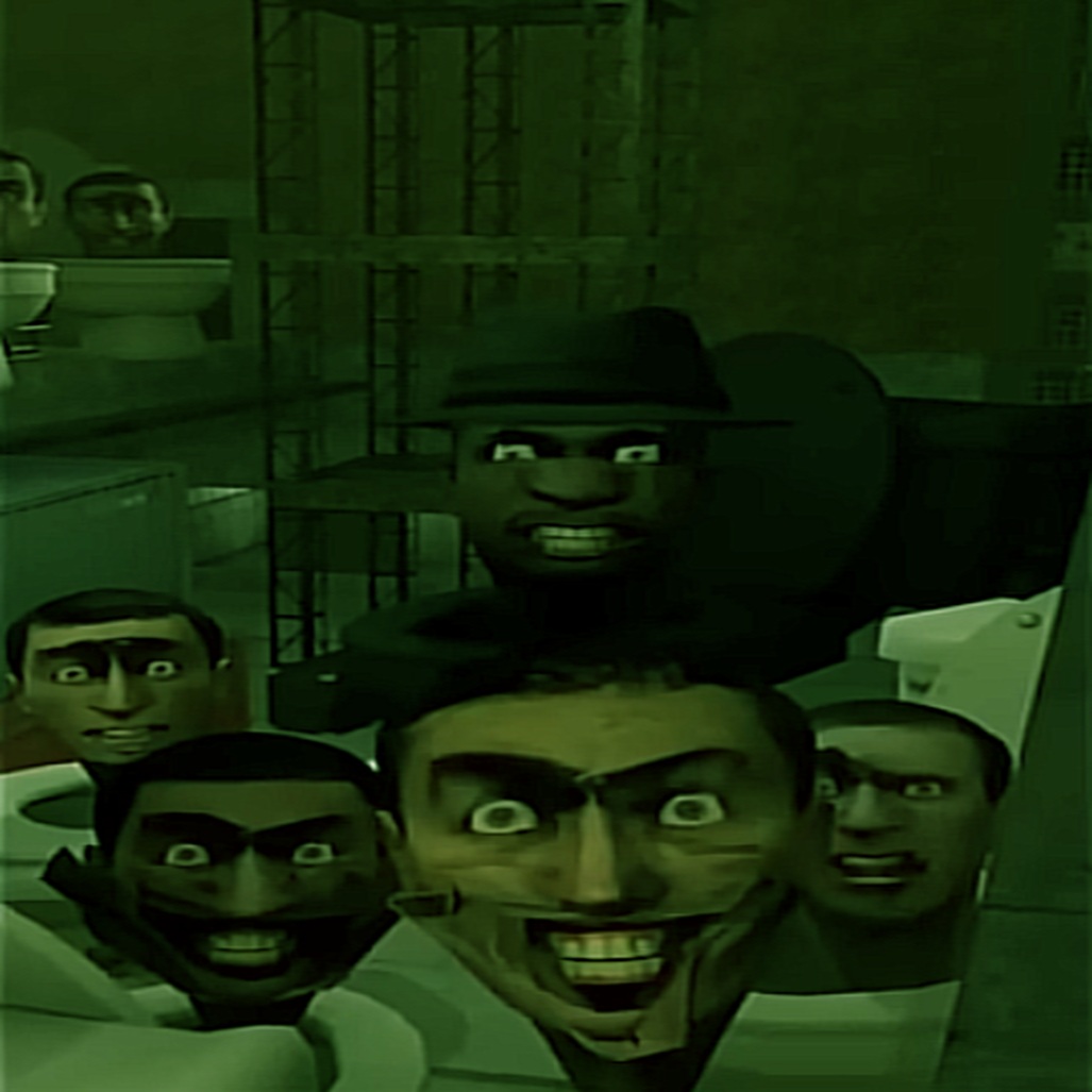 skibidi toilet looks at you Blank Meme Template