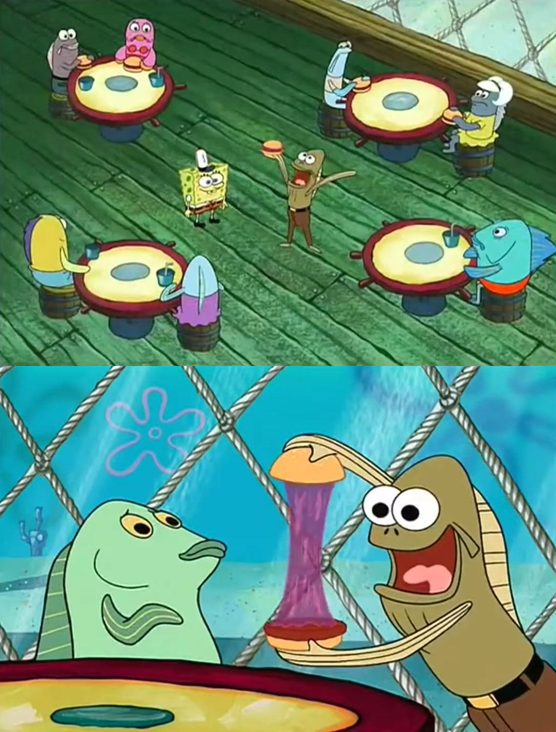 a sandwich filled with jellyfish jelly Blank Meme Template