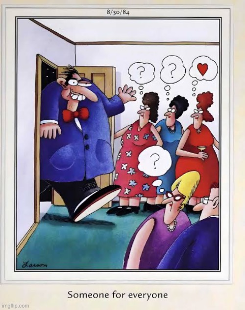 How odd… | image tagged in the far side,comics,someone for everyone,party,odd fellow | made w/ Imgflip meme maker