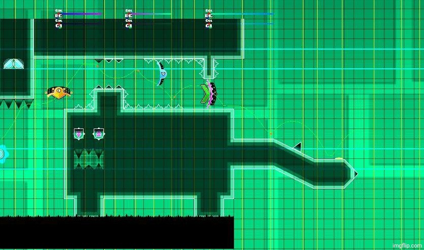 Hey guys i made this cool cat monster in my upcoming level(later 22 alt name:squarestep) what do you guys think? | made w/ Imgflip meme maker