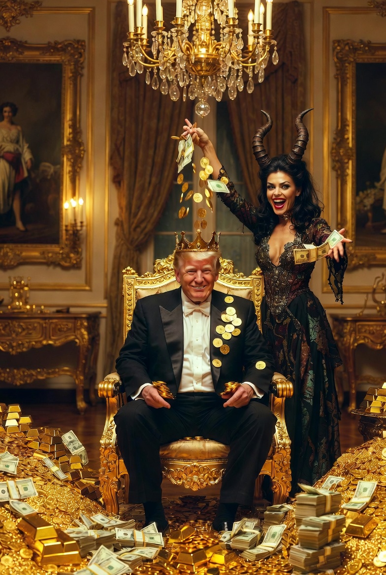 Mammon King Trump Evil Demon MAGA Blank Meme Template