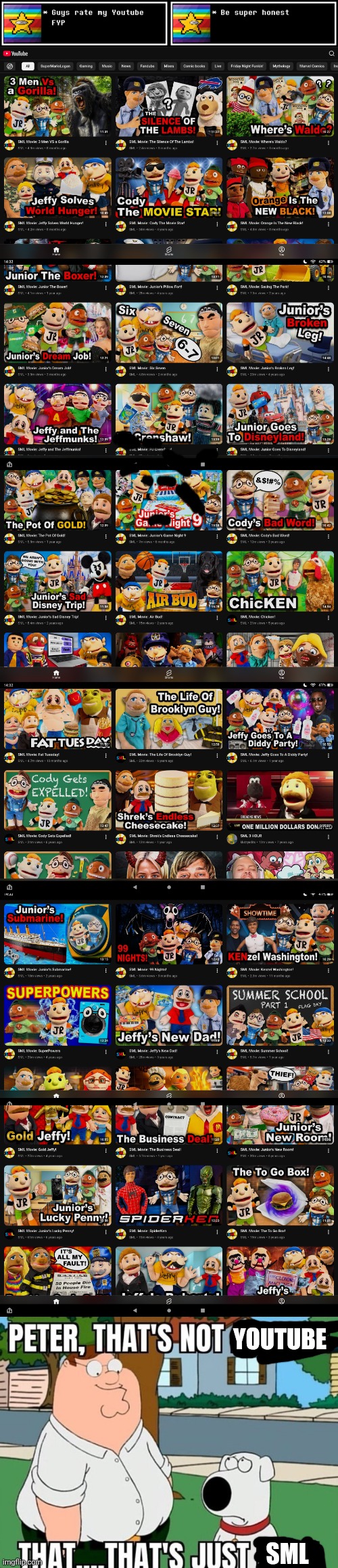 mmmh tasty SML | YOUTUBE; SML | image tagged in peter that's not a meme | made w/ Imgflip meme maker