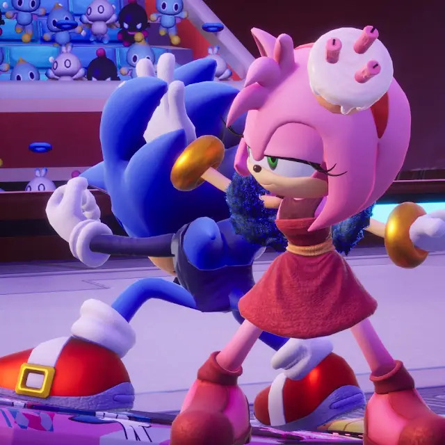 Amy brushes Sonic's quills Blank Meme Template