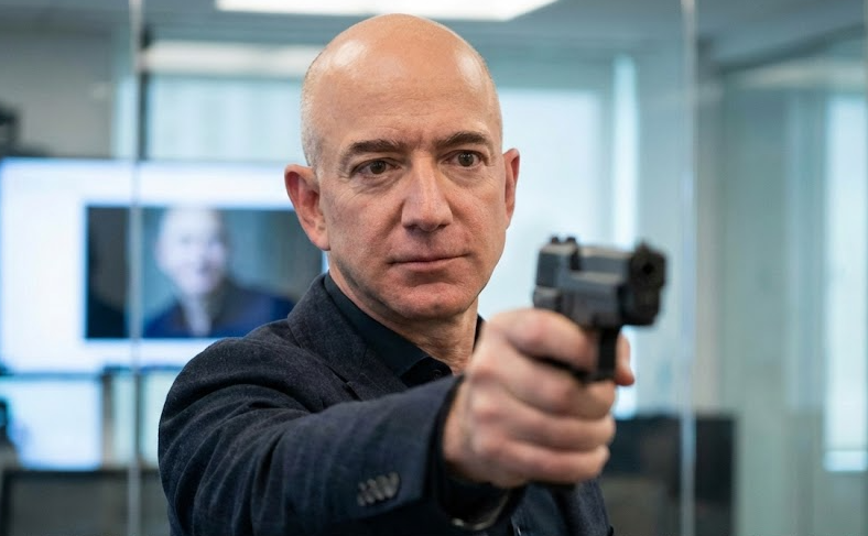 Jeff Bezos Gun Blank Meme Template