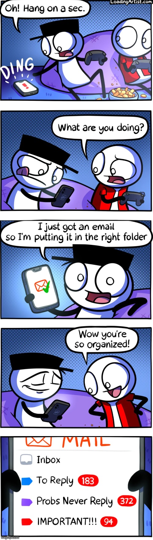 image tagged in comics,loadingartist,emails,folder,organized,phones | made w/ Imgflip meme maker