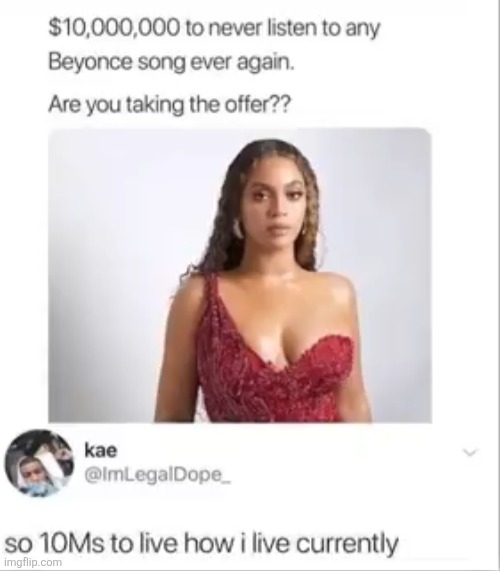 image tagged in dollars,money,beyonce,songs,music,life | made w/ Imgflip meme maker