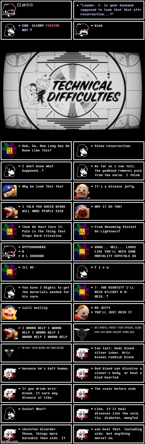 mmmh tasty susie | image tagged in technical difficulties | made w/ Imgflip meme maker