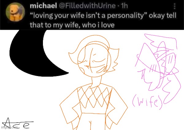 Harlequin is a REAL man | image tagged in ocs,twitter | made w/ Imgflip meme maker