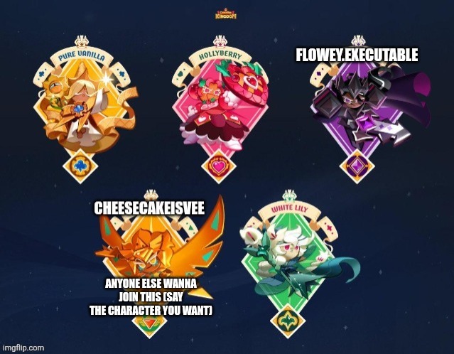 3 more people | ANYONE ELSE WANNA JOIN THIS (SAY THE CHARACTER YOU WANT) | made w/ Imgflip meme maker