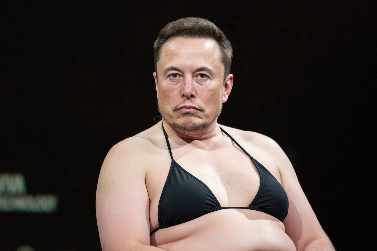 Elon Musk in Bikini Blank Meme Template