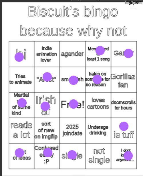darn | image tagged in biscuit's bingo | made w/ Imgflip meme maker