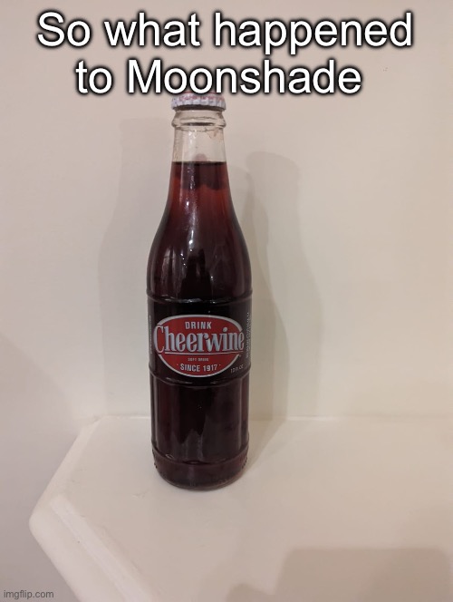Cheerwine | So what happened to Moonshade | image tagged in cheerwine | made w/ Imgflip meme maker