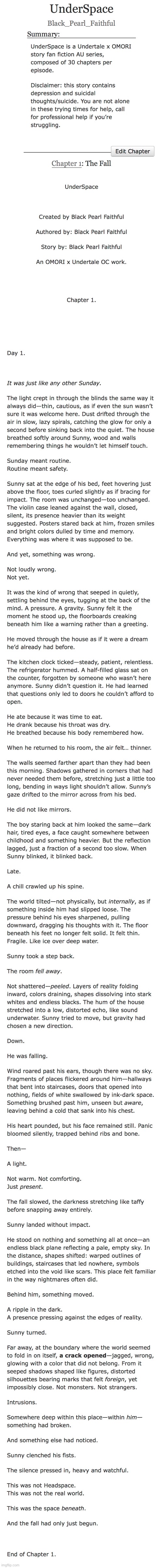 UnderSpace C1 E1 S1: The Fall | image tagged in underspace | made w/ Imgflip meme maker