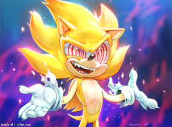 masq ain't gone, I'm exe posting now | image tagged in fleetway sonic | made w/ Imgflip meme maker