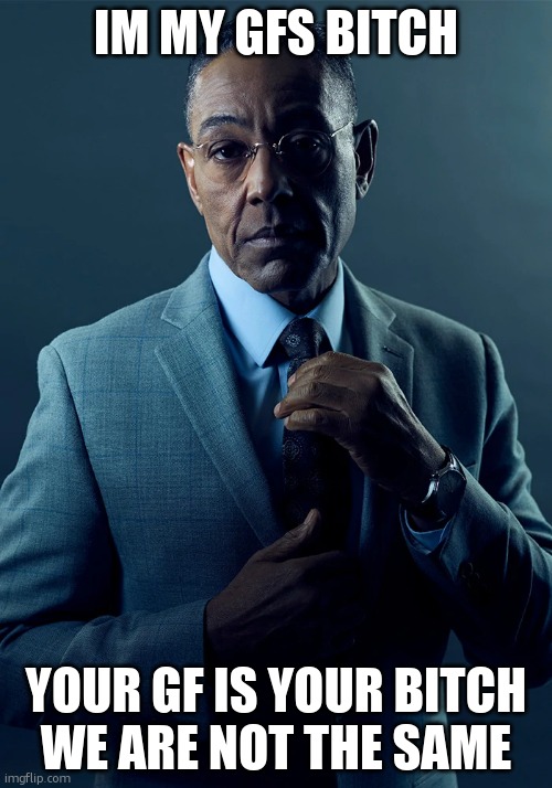 We are not the same | IM MY GFS BITCH YOUR GF IS YOUR BITCH
WE ARE NOT THE SAME | image tagged in we are not the same | made w/ Imgflip meme maker
