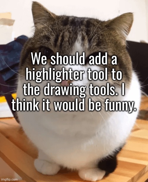 Oh the misery (original) | We should add a highlighter tool to the drawing tools. I think it would be funny. | image tagged in oh the misery original | made w/ Imgflip meme maker