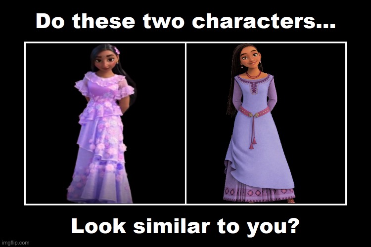 Isabela and Asha Look Similar To You | image tagged in do these two characters look similar to you meme,wish,asha,isabela madrigal,encanto,disney princess | made w/ Imgflip meme maker