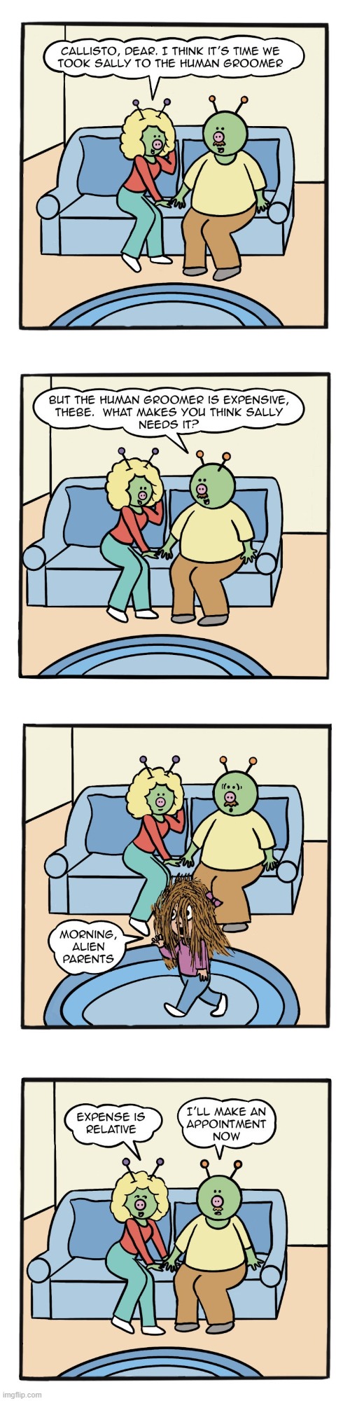 image tagged in aliens,human,sally,hair,long,haircut | made w/ Imgflip meme maker