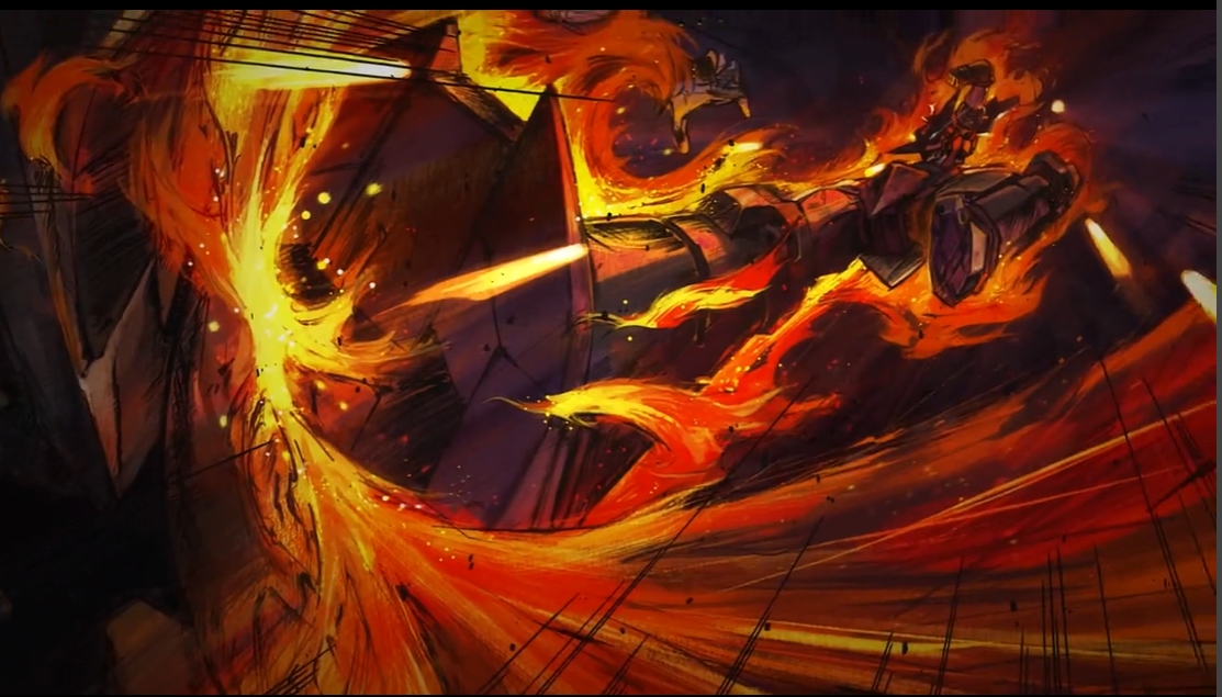 Gurren Lagann FLAMING CHARIOT KICK Blank Meme Template