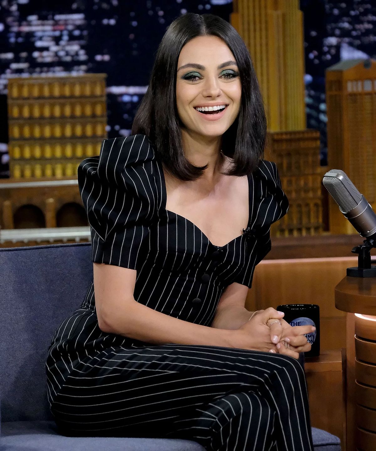 Mila Kunis On The Tonight Show Starring Jimmy Fallon Blank Meme Template