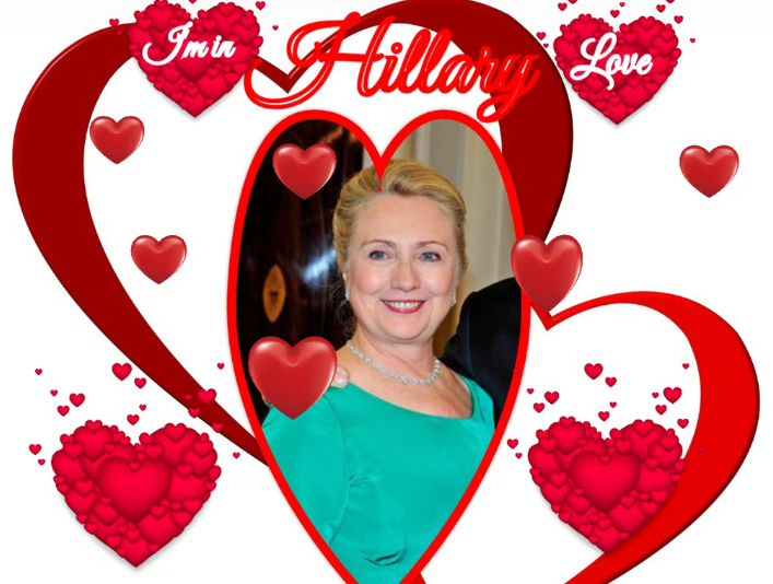 Hillary Heart Throb Absolutely Gorgeous I'm in Love Blank Meme Template
