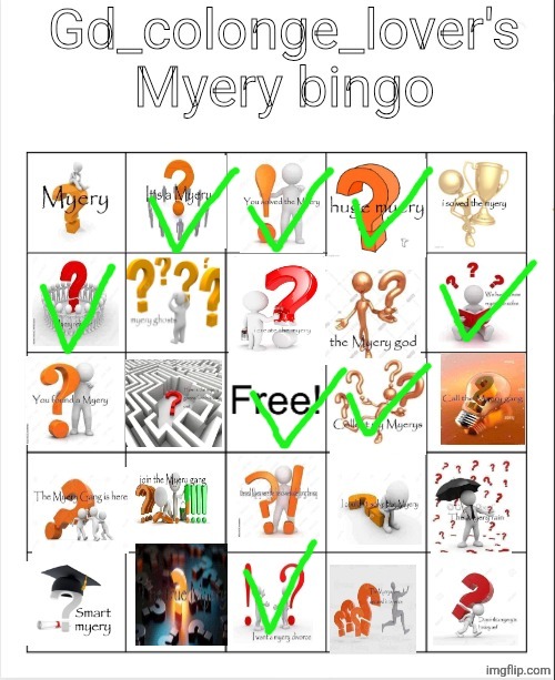 Myery bingo | made w/ Imgflip meme maker